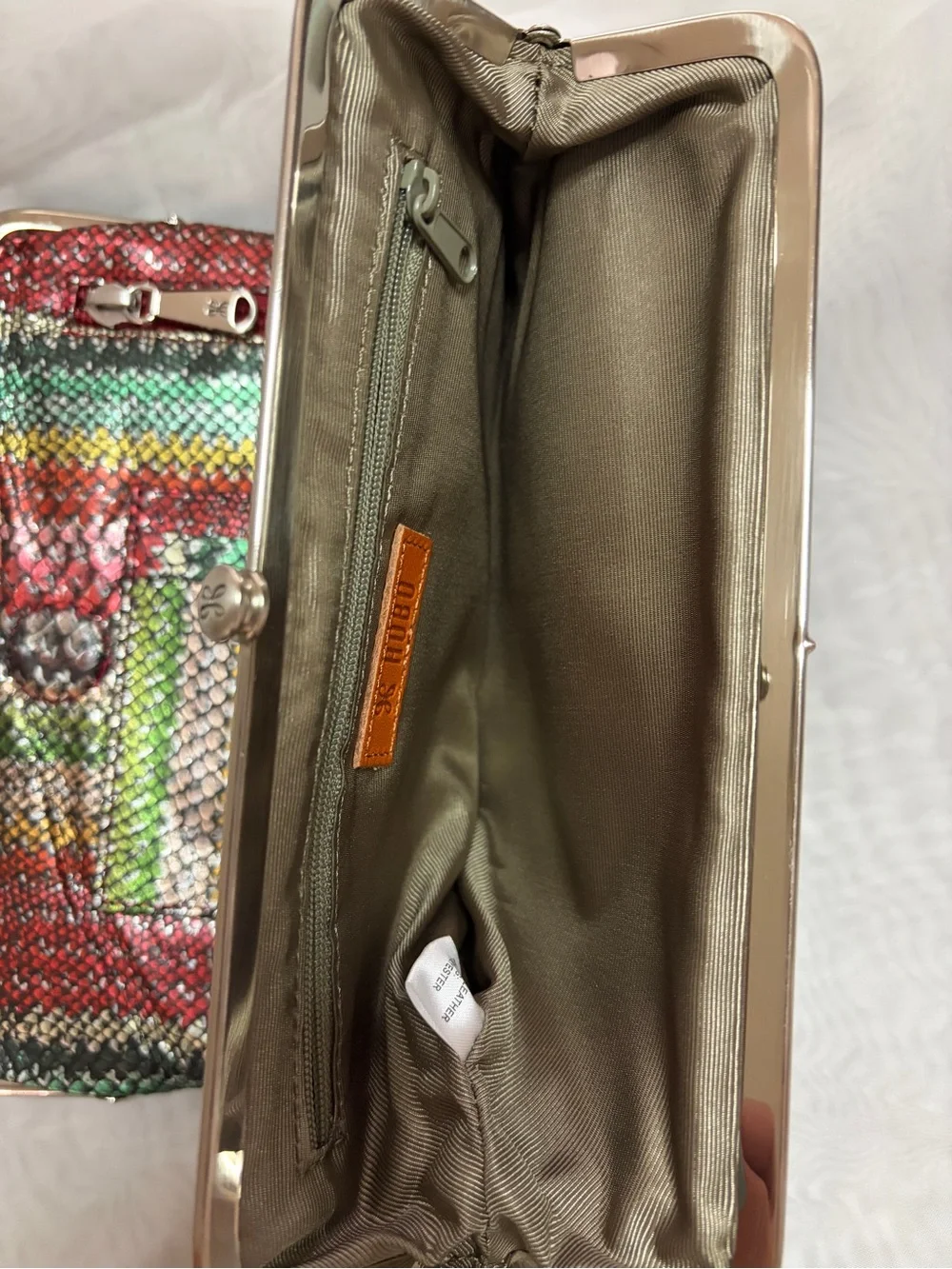 HOBO Lauren Clutch Wallet Multicolor Metallic Genuine Leather